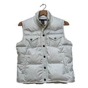 Ralph Lauren White Down Puffer Vest Women’s Size Small Polyester Fill